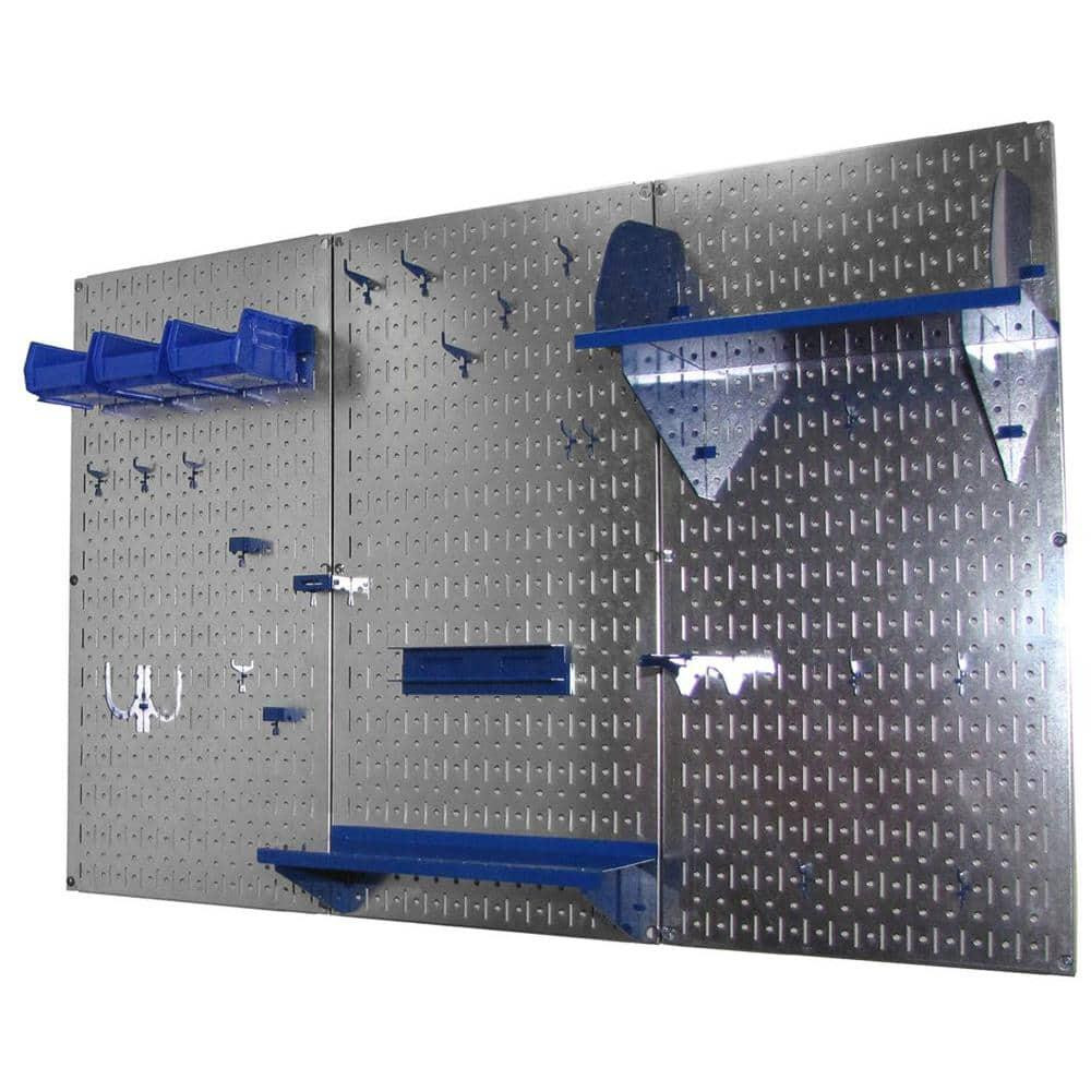 32 in x 48 in Metal Pegboard Standard Tool Storage Kit with Galvanized Pegboard