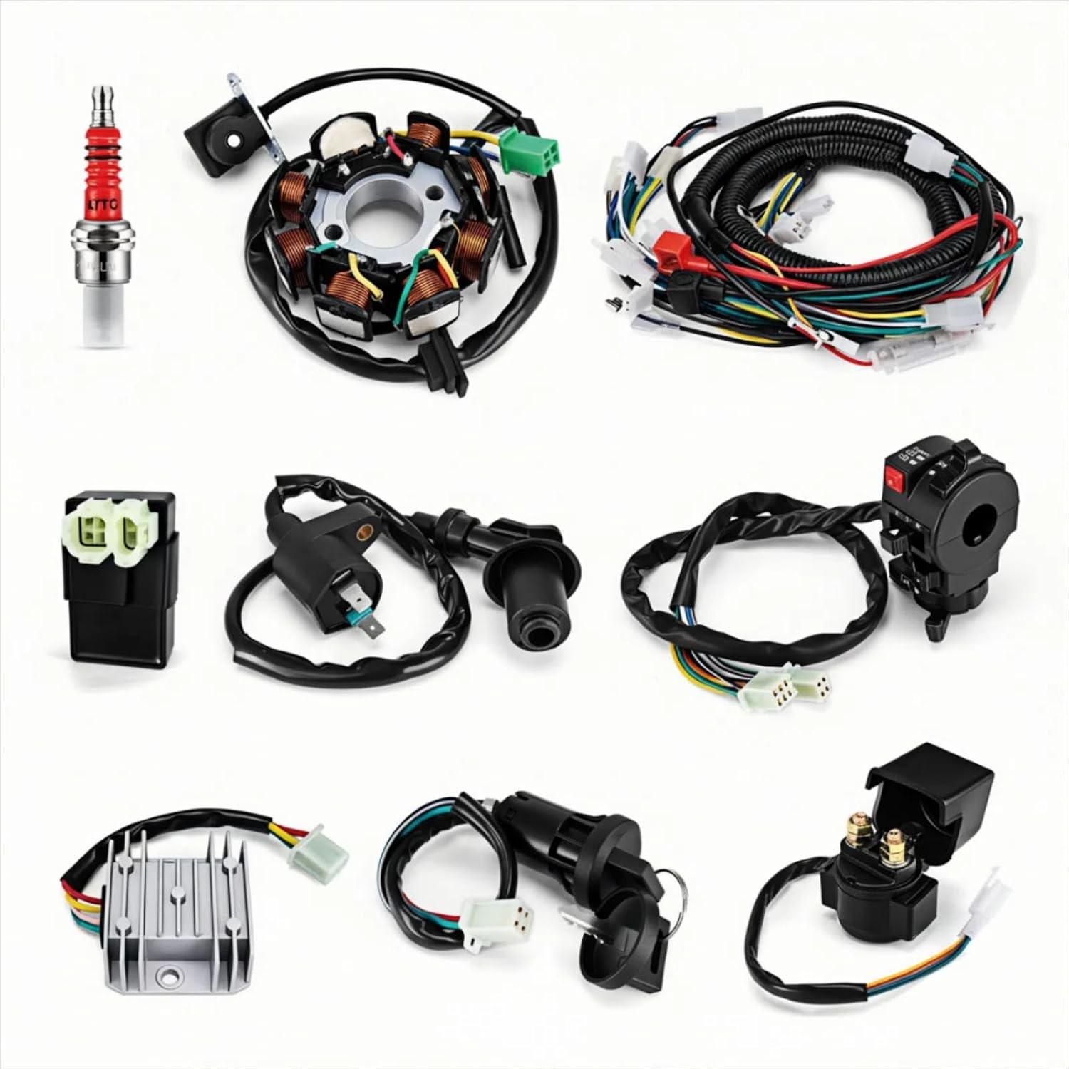 GY6 125cc 150cc Complete Wiring Harness Kit w/CDI, Stator, Voltage Regulator,
