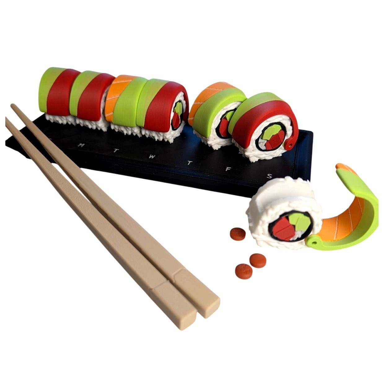 Sushi pill organizer w/ notepad & chopstick pens stylish and functional! gift