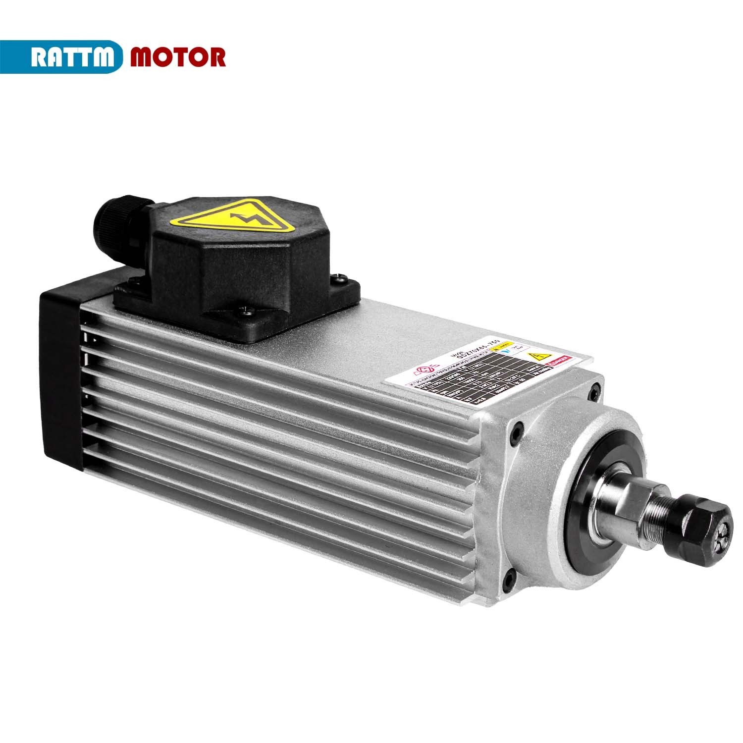 US SHIP】0.75KW 220V Square Air Cooled Spindle Motor ER11, 18000RPM 750W Spindle