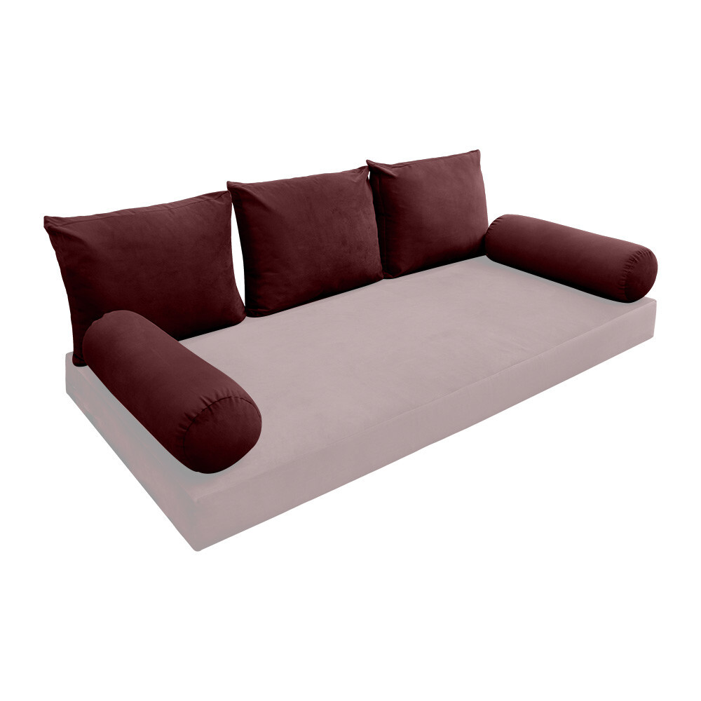 COVER ONLY Model V3 Full Velvet Knife Edge Indoor Daybed Cushion Bolster - AD368