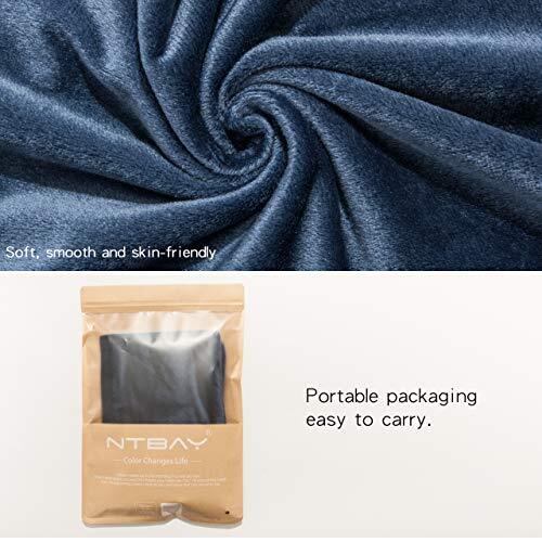 1 Pack Zippered Velvet Body Pillow Cover, Super Soft and 20" x 54" Navy Blue
