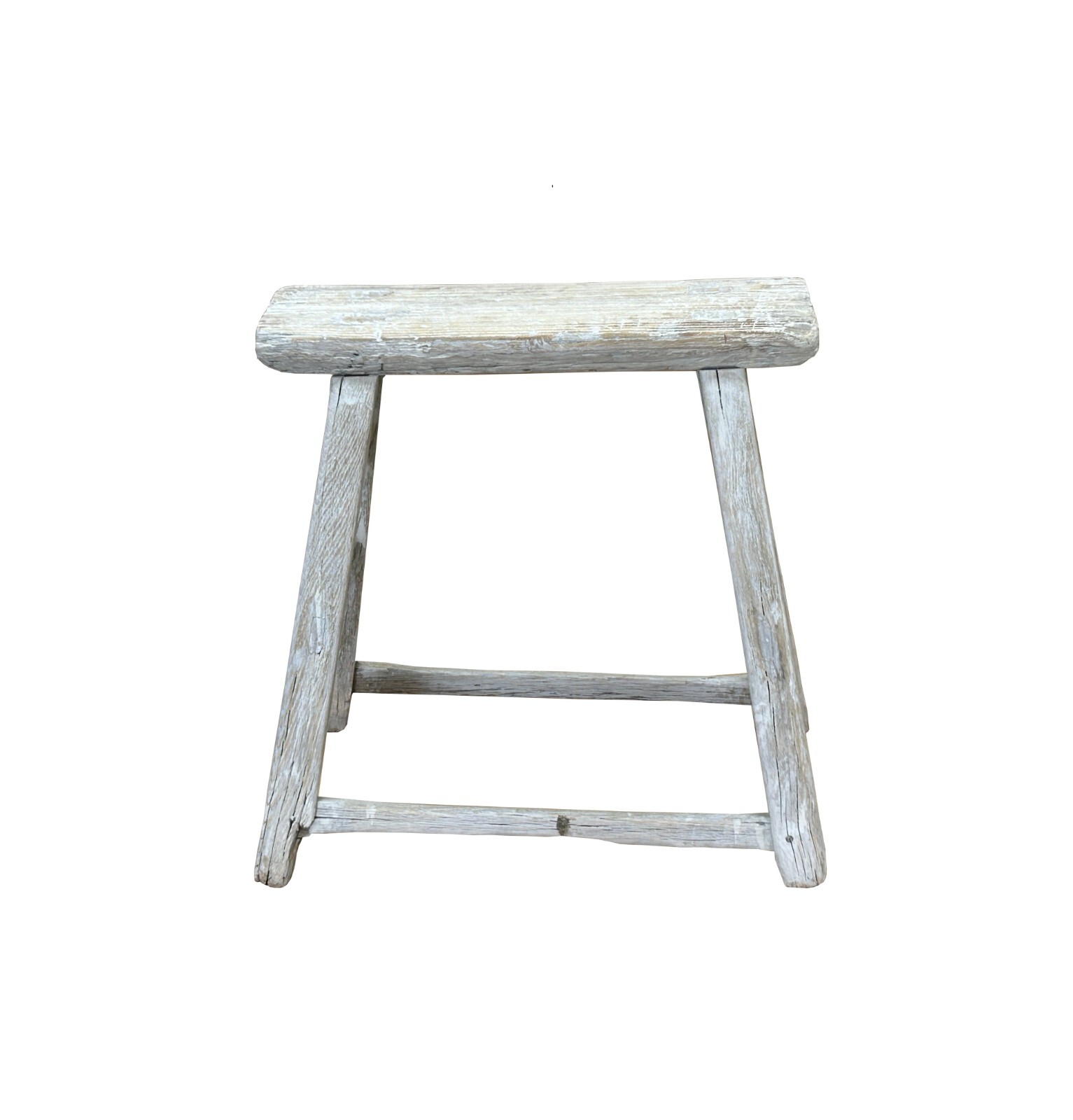 Rustic Raw Rough Wood Grain Rectangle Slim Stool Bench Side Table ws4591