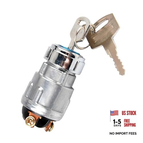 Car Ignition Switch with 2 Keys, Waterproof Starter Replacement Parts, ON Off