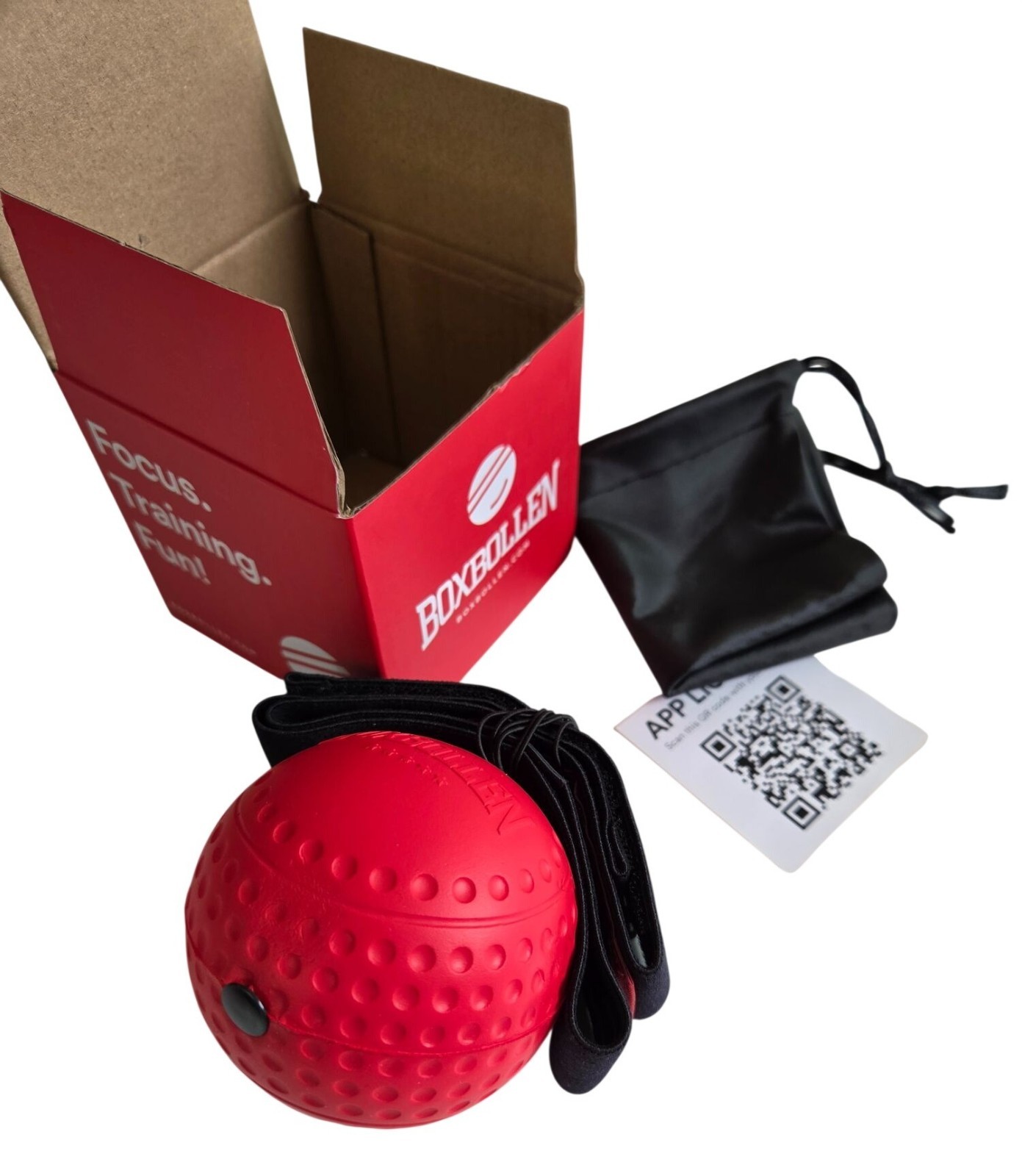 Boxbollen Focus Training Ball With Headband Red Fitness Game