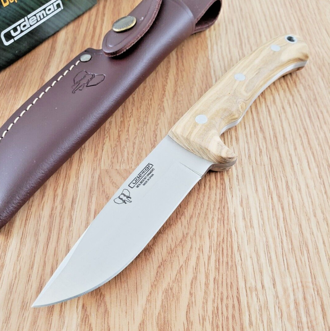 Cudeman Fixed Knife 4" Vanadium Molybdenum Steel Blade Olive Wood Handle 151L
