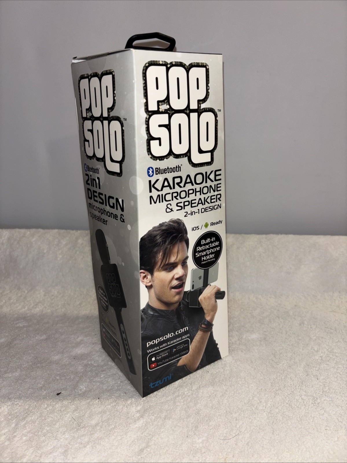 Tzumi PopSolo Portable Wireless Bluetooth Karaoke Microphone Built in Speaker Bk