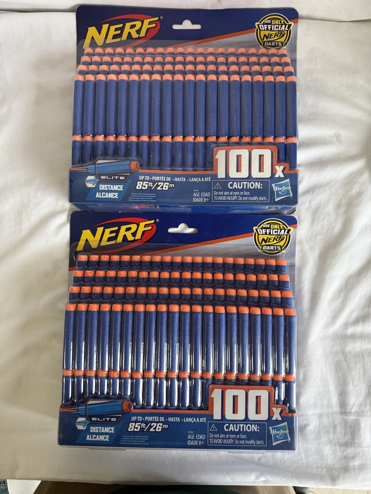 Lot of 2 Nerf N-Strike Elite Dart Refill (2 100-Packs) Authentic Nerf Bullets