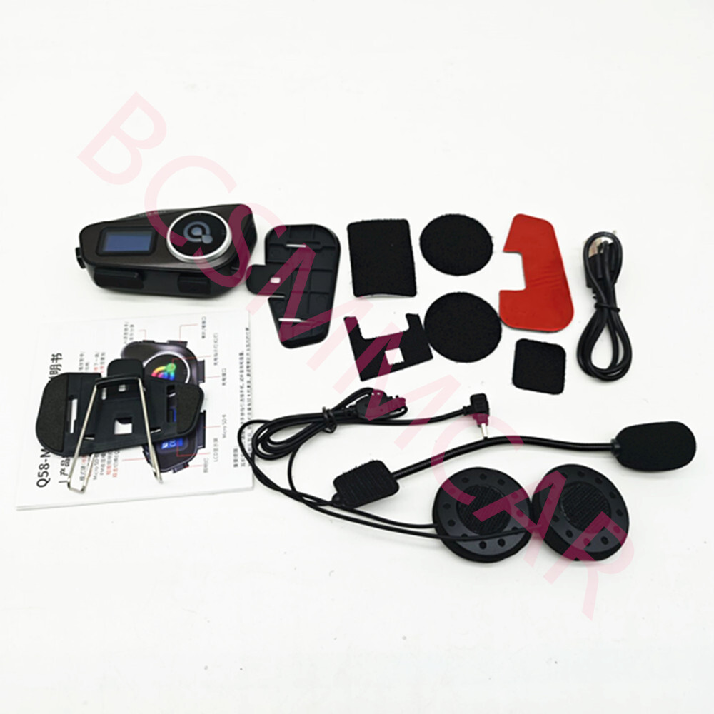 Motorcycle Intercom Helmet Bluetooth Headset Earphone Waterproof For Android/iOS