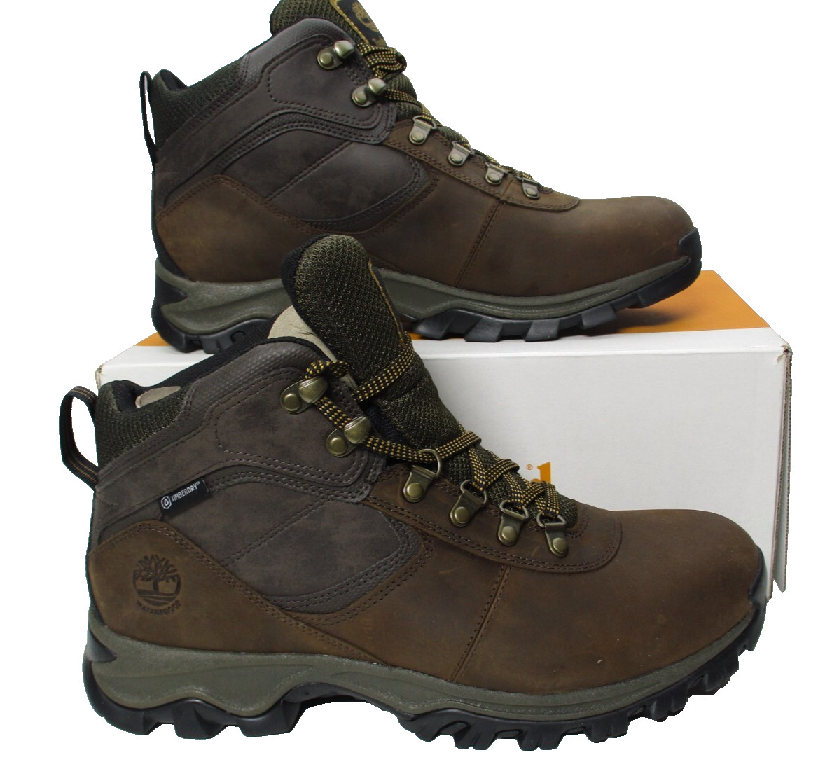 Timberland Mt. Maddsen Waterproof Mid Hiker Dark Brown Leather Boots Mens Sz 12