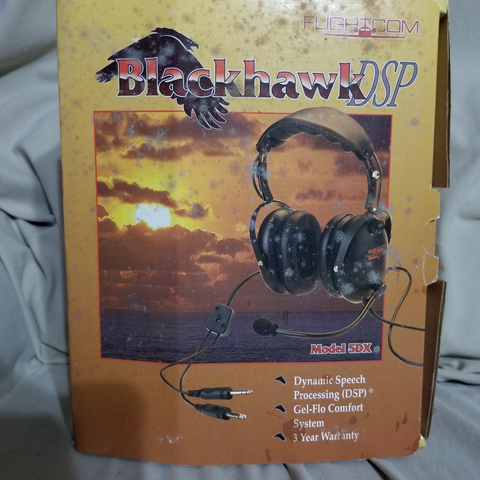 Flightcom Blackhawk DSP Aviation Headset Model 5DX Never Used New in box