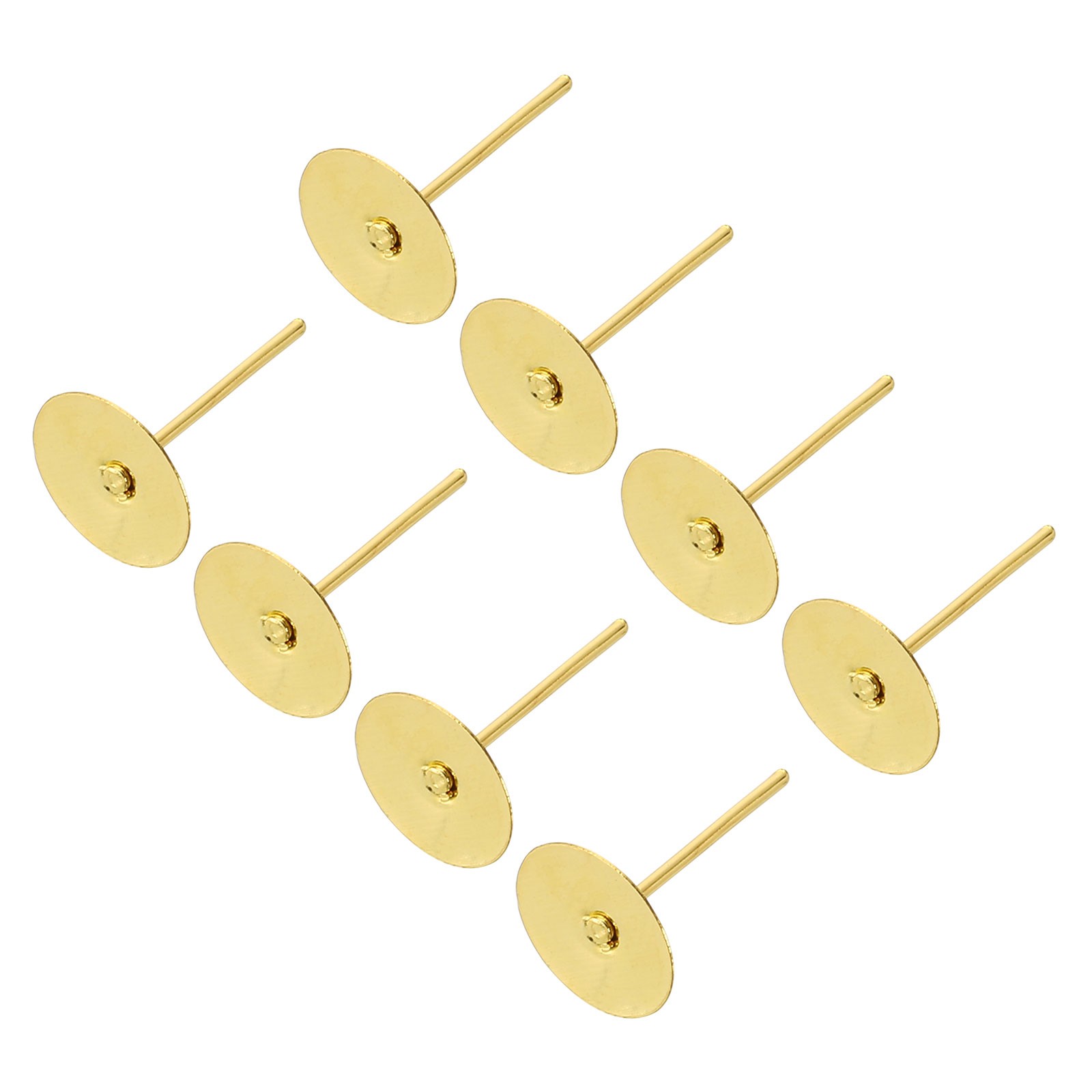 200Pcs Earring Posts, 8mm/0.3inch Stainless Steel Earring Studs, Gold