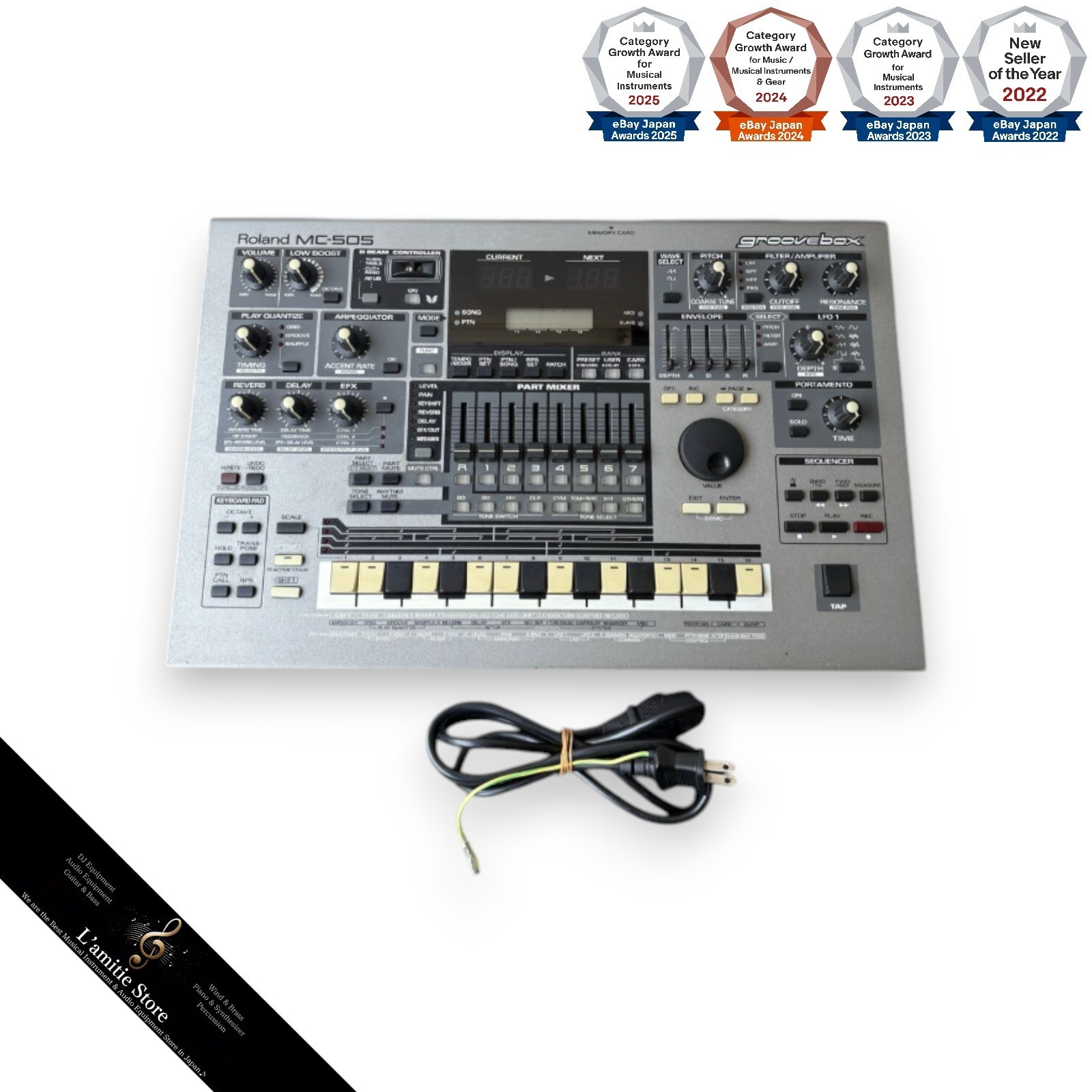 Roland MC-505 Groovebox Sampler Sequencer Rhythm Machine Synth MC505 Silver JP
