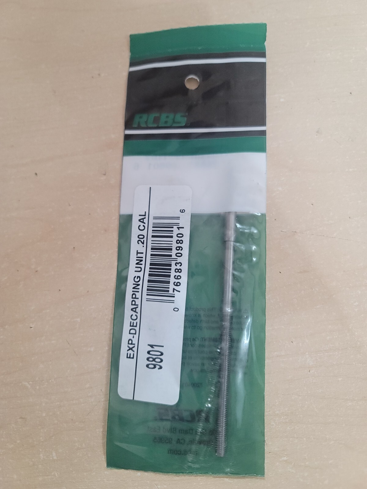 RCBS Expander Decapping Unit, .20cal, .204 cal MPN 9801 NIP 09801 .204 Ruger etc