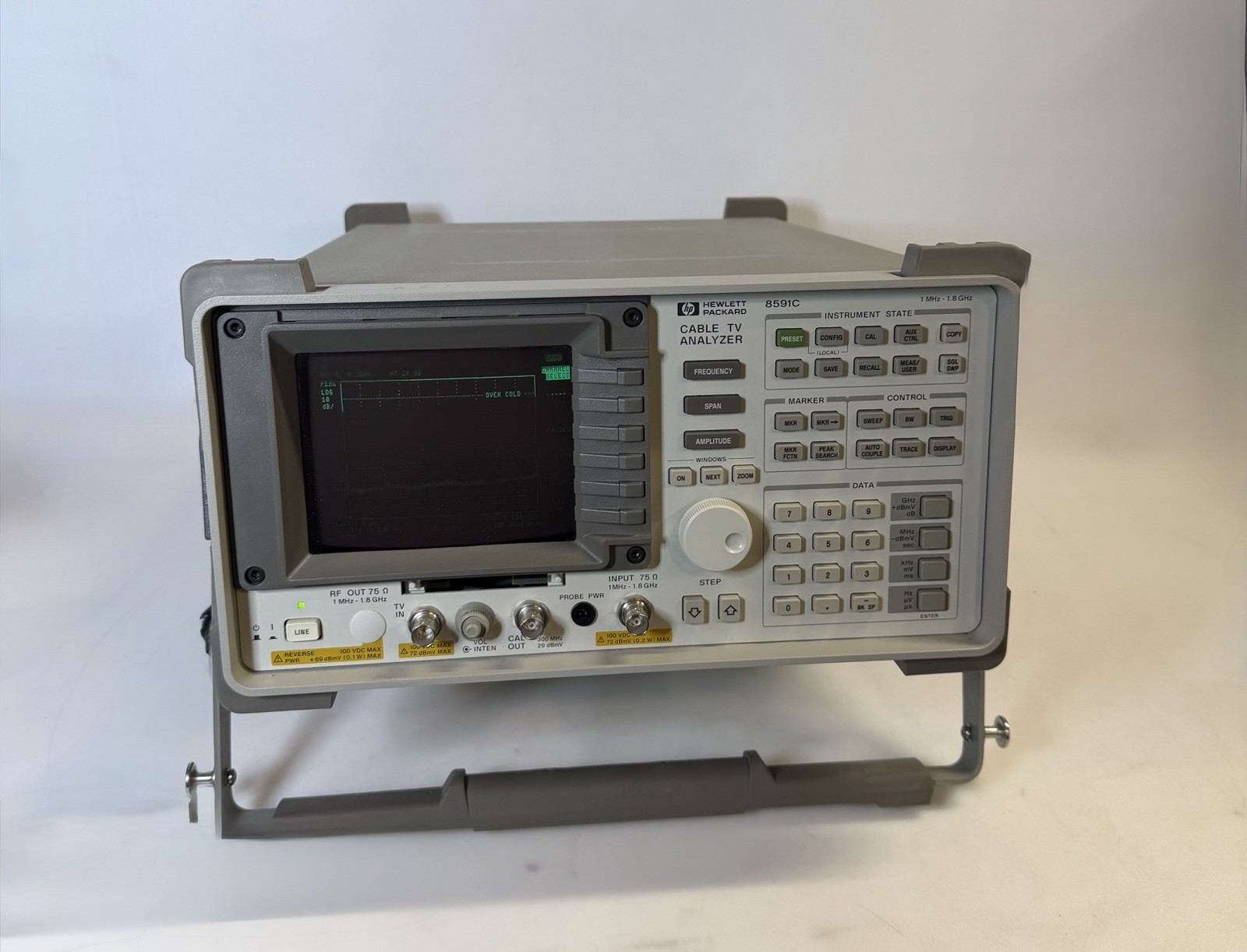 HP 8591C CATV Spectrum Analyzer Tested Working w/ Protective Rear Cover