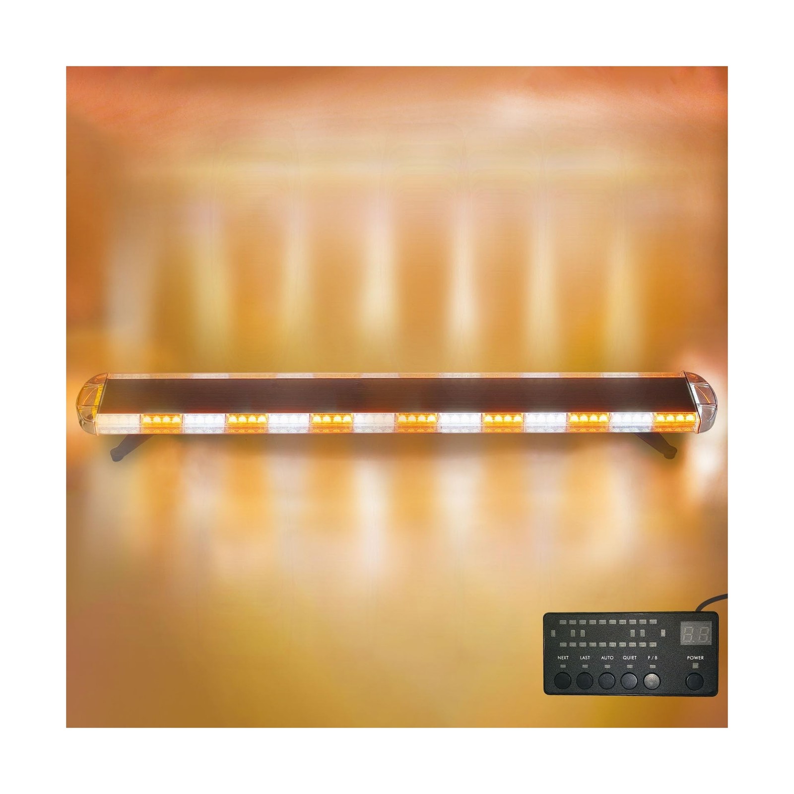 63 inch Amber/White Rooftop Emergency LED Warning Lights Bar Adjustable Mount...