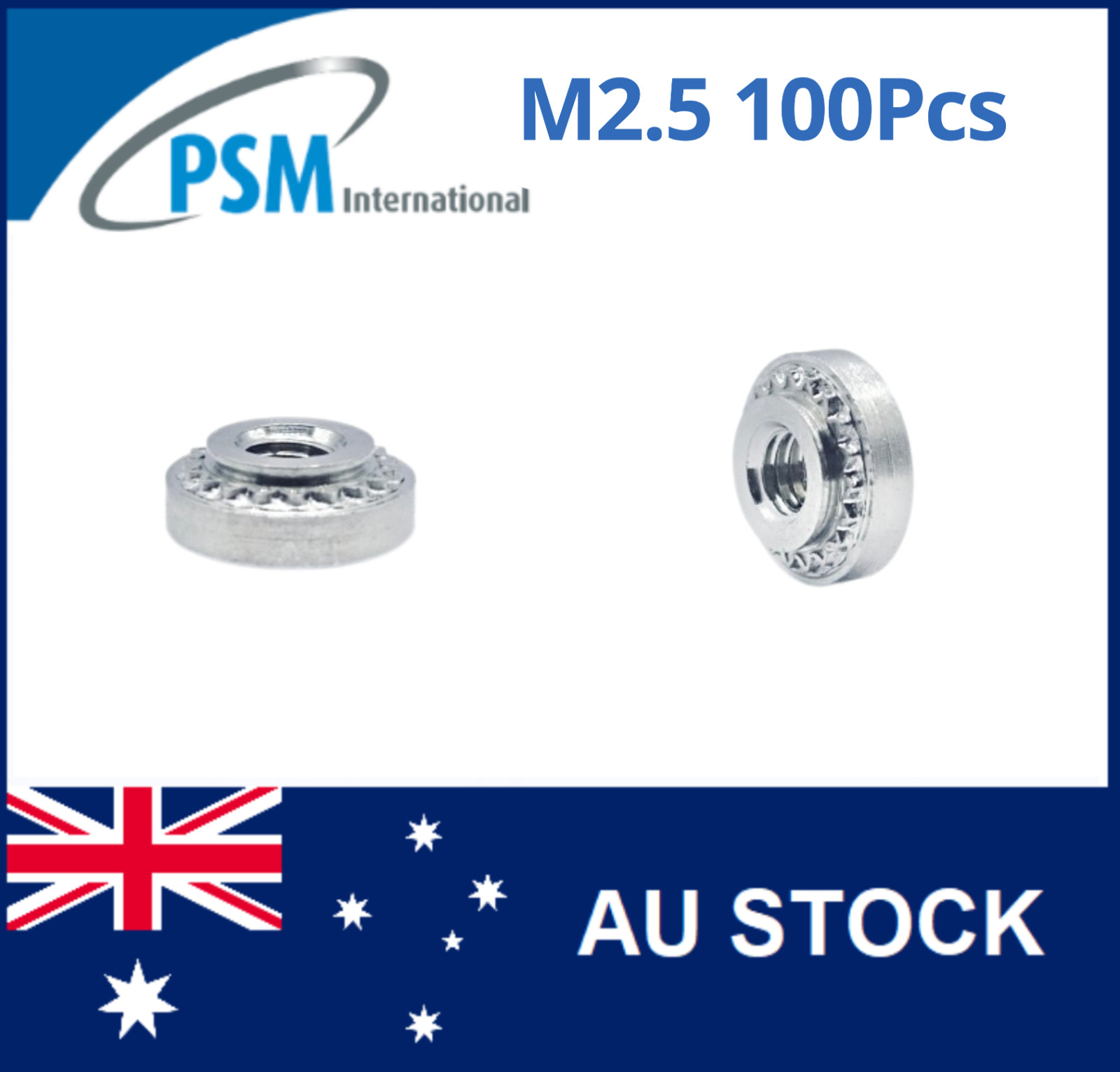 SELF CLINCHING NUT M2.5-1 STAINLESS STEEL ( 1+ ) PSM PCLSM2.51 X100