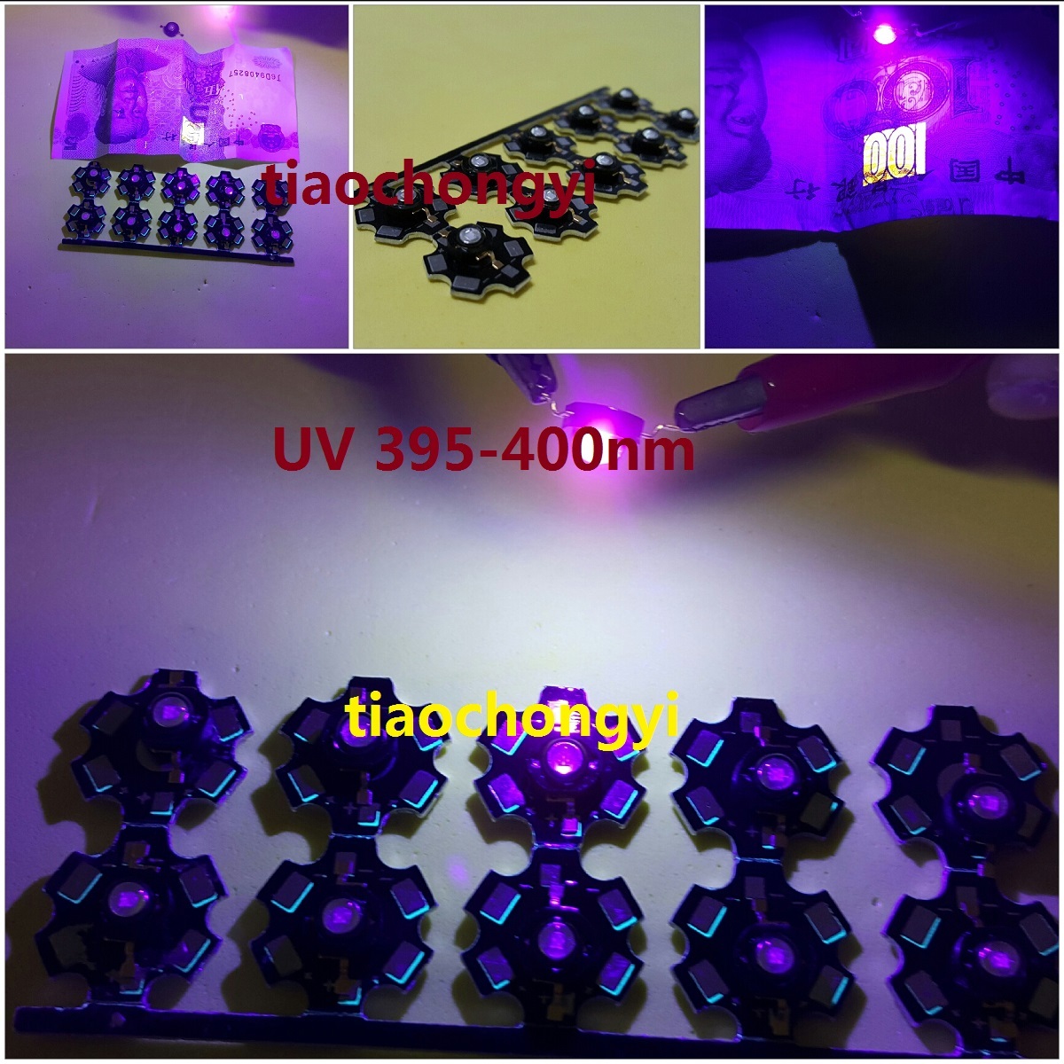 5pcs 3W Purple UV/Ultra Violet 395nm~400nm High Power Star LED light For Tank