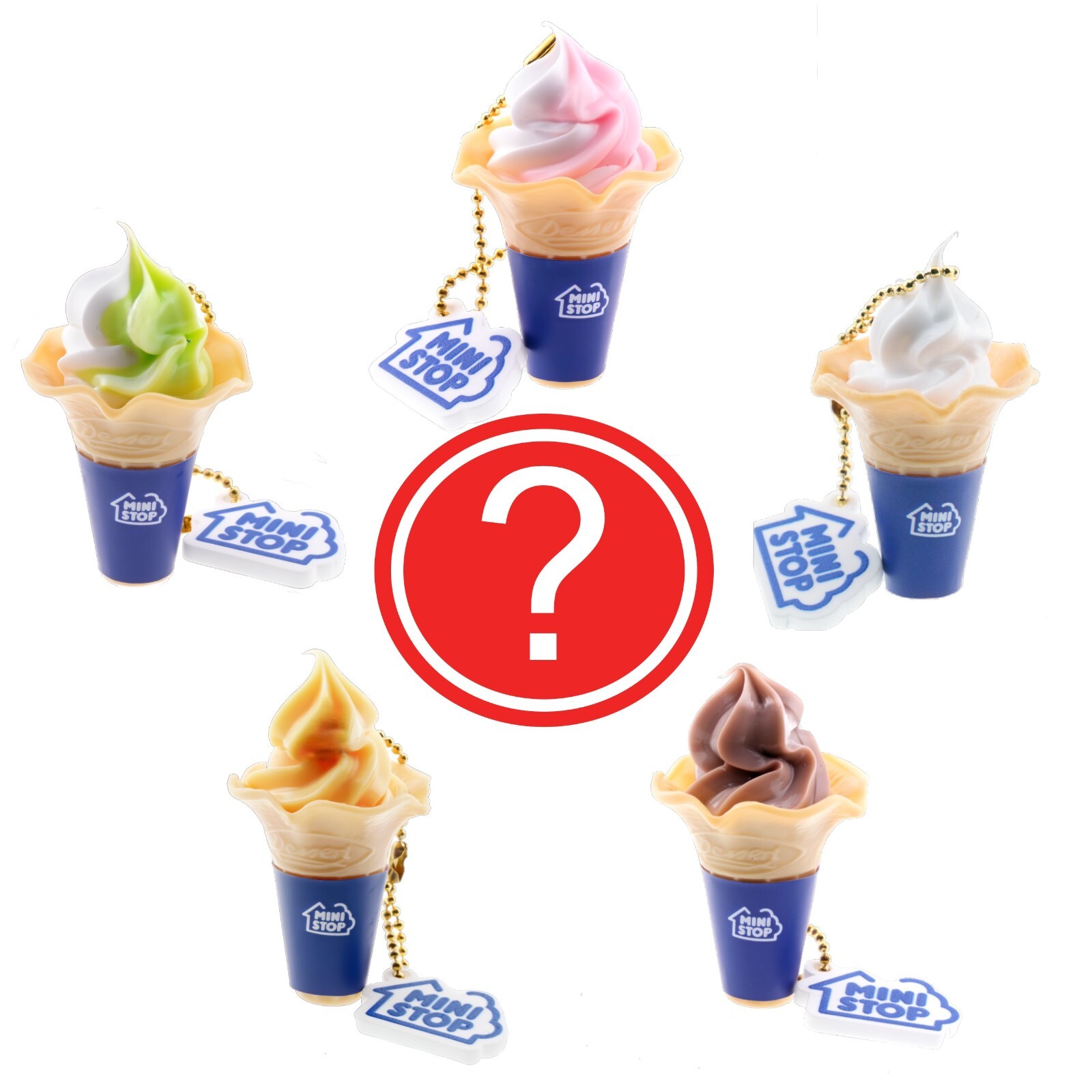 Ice Cream Cone Gashapon Keychain 1 Random Japanese Food Blind Gacha Figure Toy