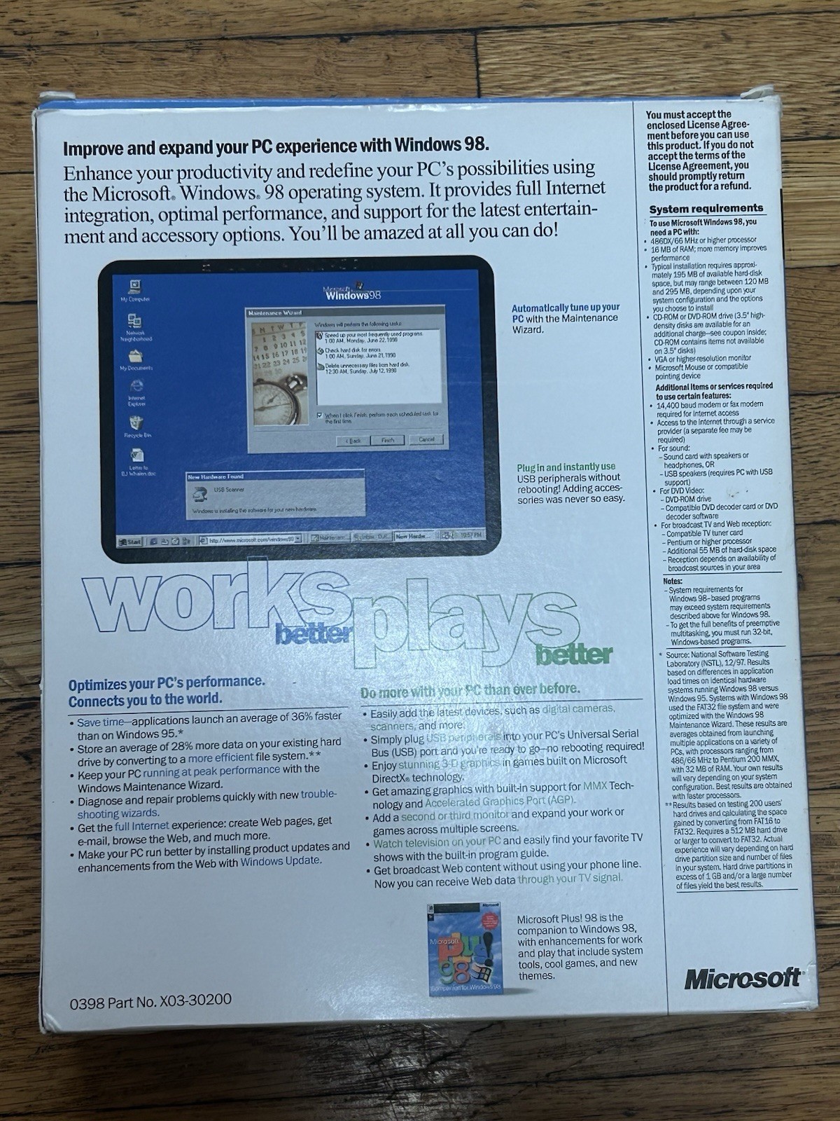 Microsoft Windows 98 Upgrade Big Box Plus Extras READ