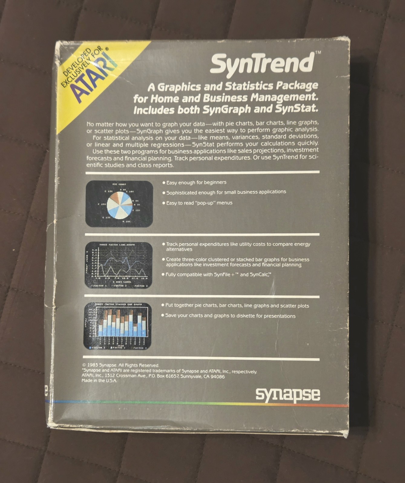 SynCalc, SynFile+, SynTrend with SynStat & SynGraph by Synapse for Atari