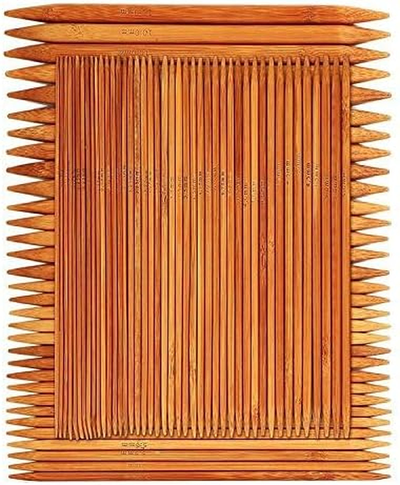 75 Pcs Double Pointed Knitting Needles Set, Betybedy Carbonized Bamboo Knitting