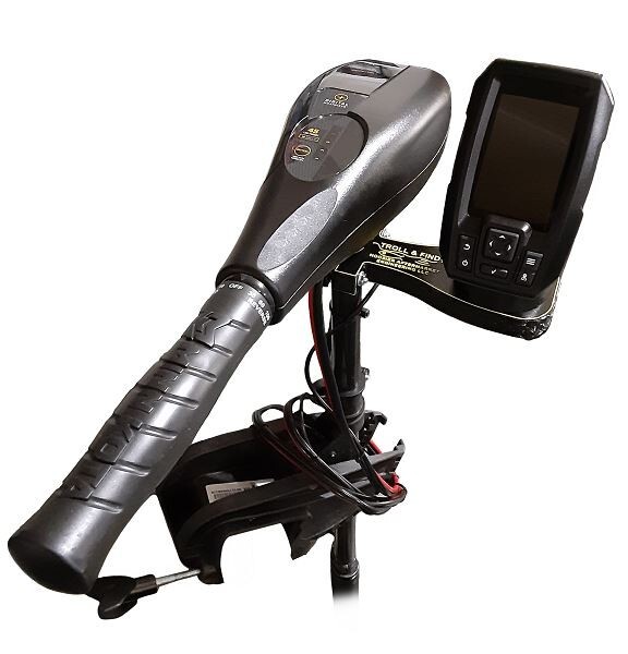 Troll and Find fish finder mount, Minn Kota and Garmin Striker 4CV and Vivid 4CV