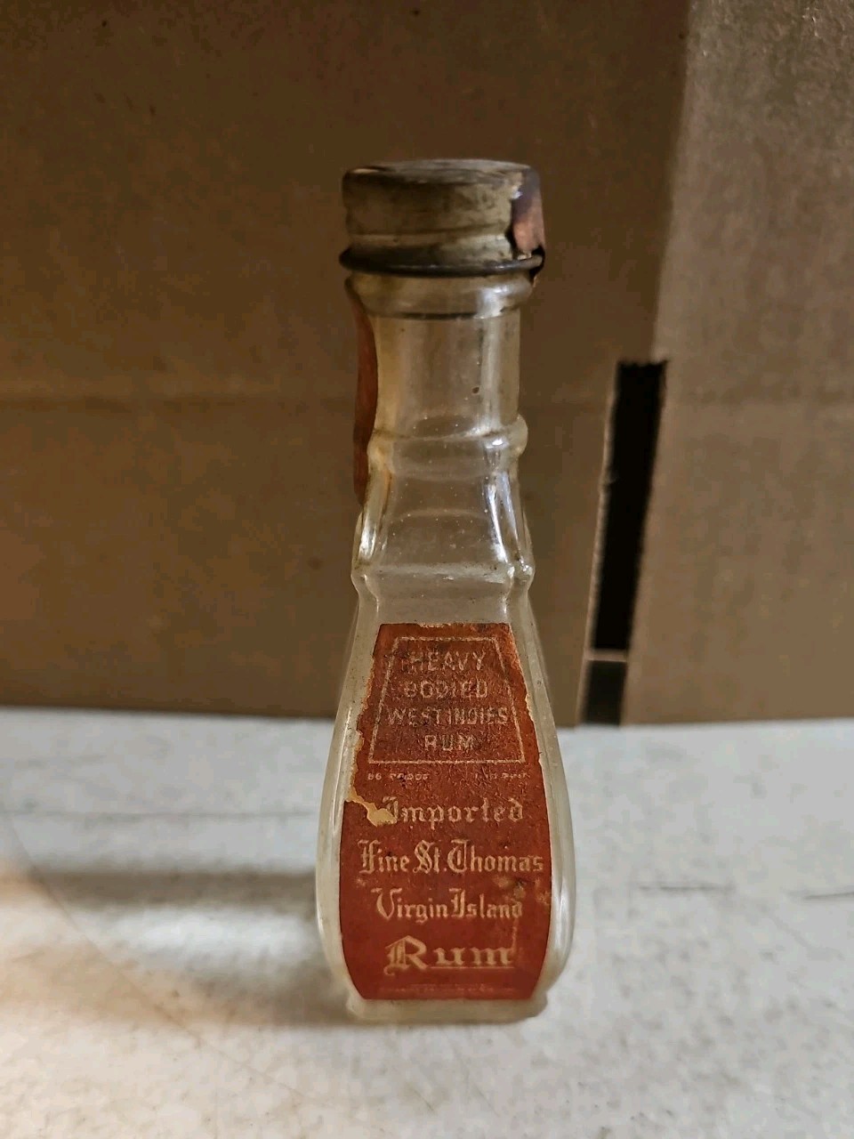 Vintage Fine St. Thomas Virgin Island Rum Empty Mini Bottle