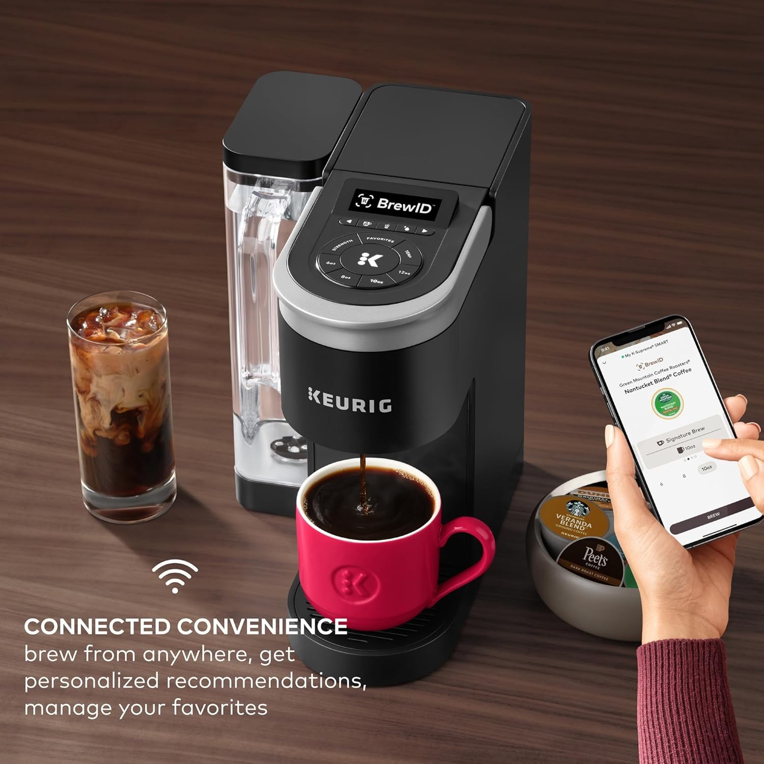 Programmable Coffee Maker, MultiStream Technology, Brews 6-12oz Cup Sizes, Black