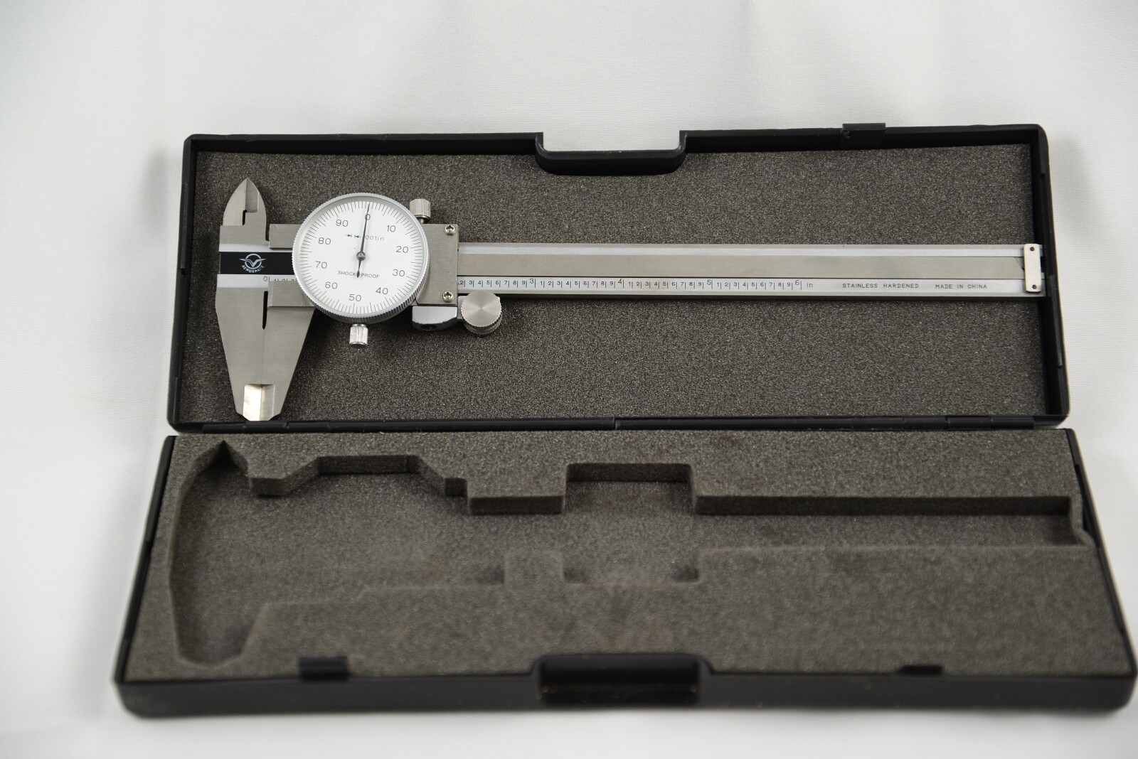 Aerospace 6 Inch 6" Dial Caliper Stainless Hardened Shock Proof .001 Inch
