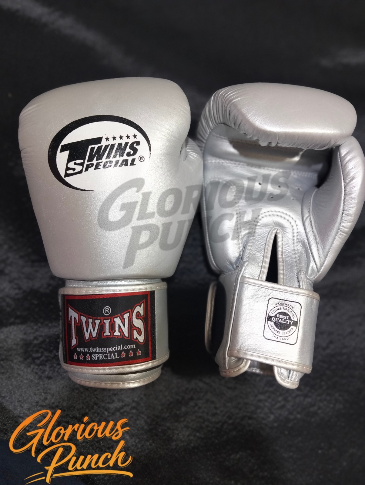 Twins special boxing gloves strap up Pro sparring Gloves | 6oz to 18oz | silver