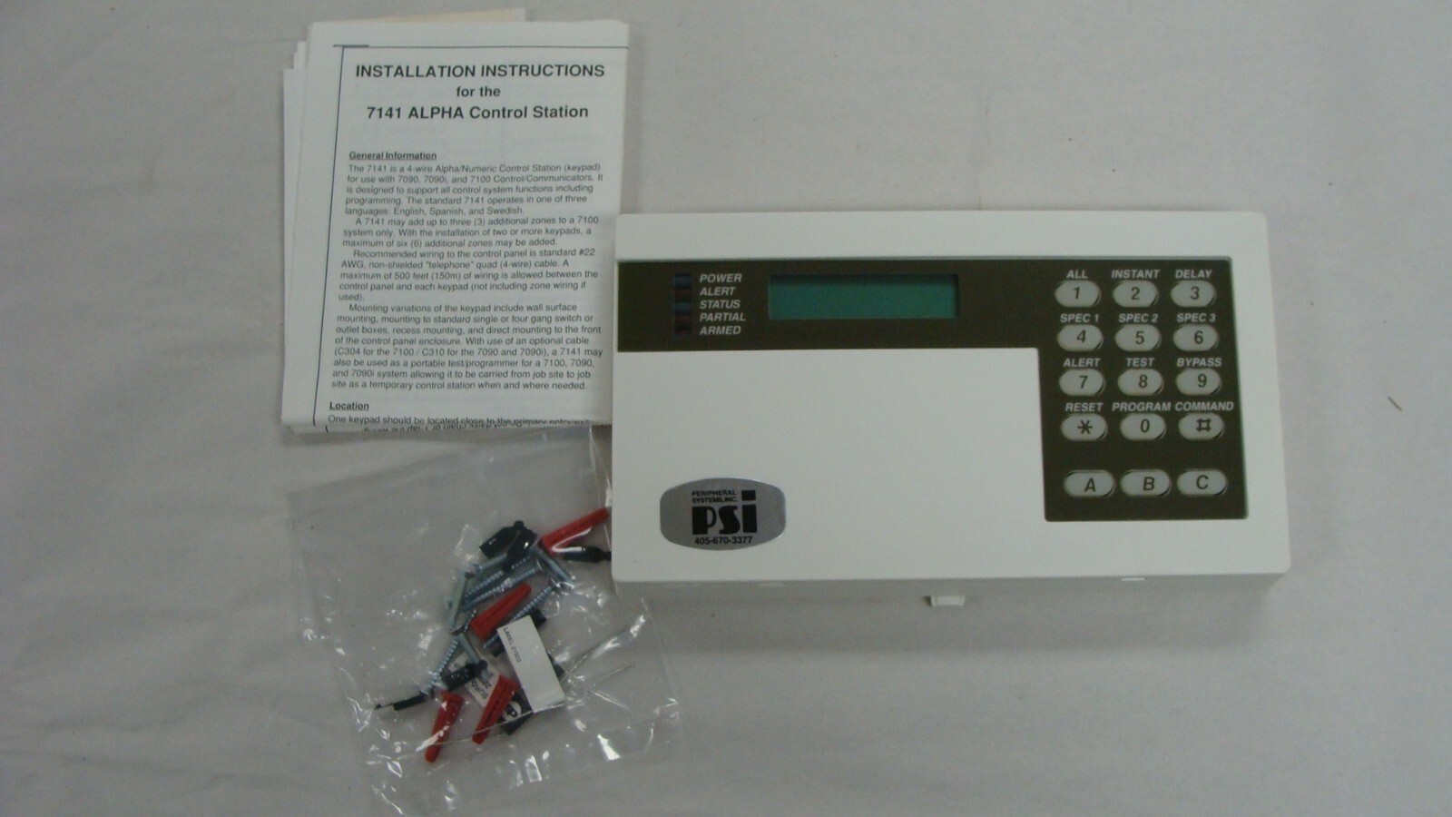 DS DETECTION SYSTEMS 7141 KEYPAD TOUCHPAD ALARM SECURITY BURGLAR DS7141