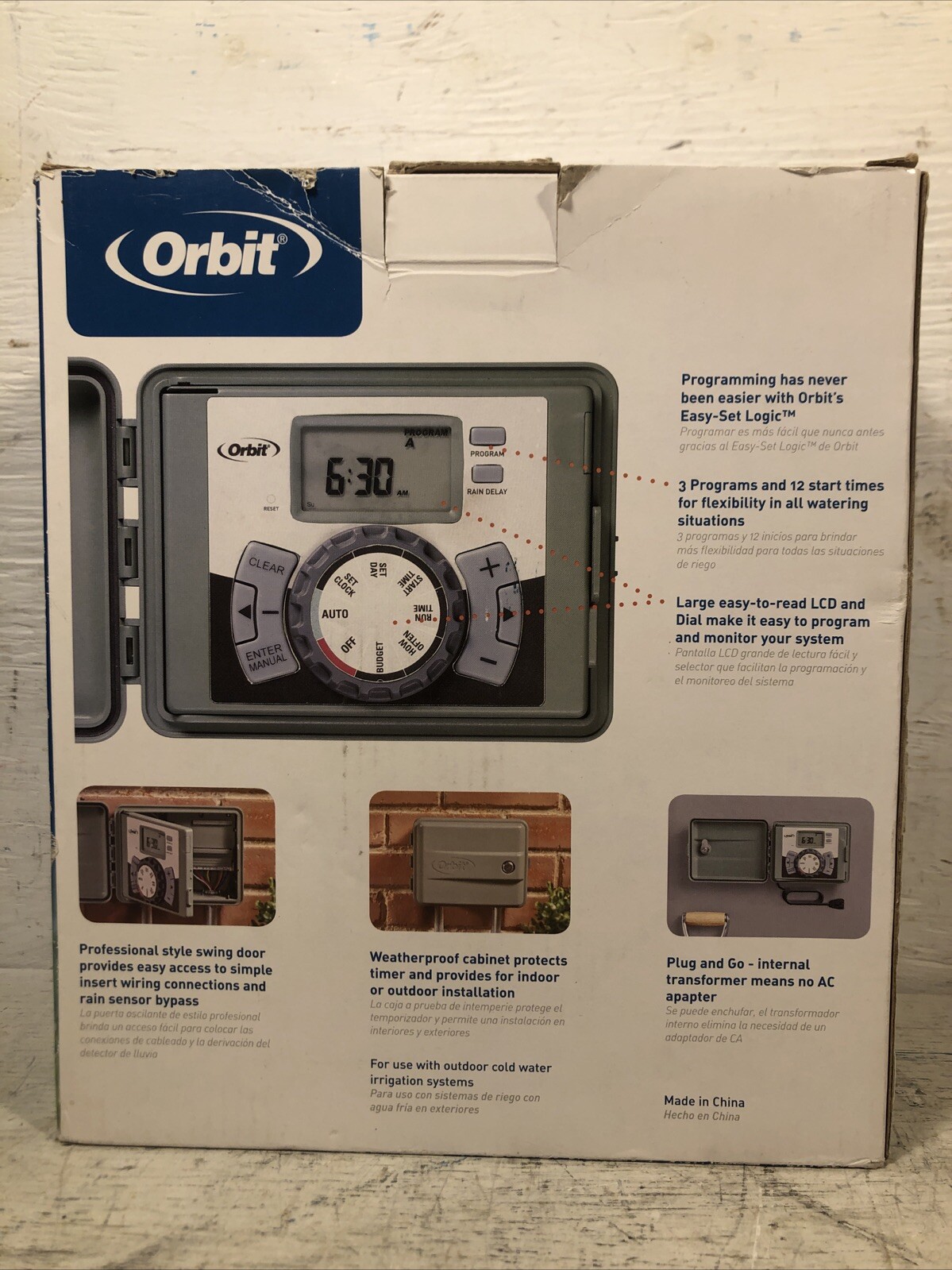 Orbit 57896 Easy-Set Logic Lawn Sprinkler Timer 6-Station 3 Programs All Weather