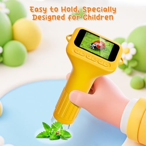 Kids' Digital Microscope - 2" Screen 1000X - Handheld HD - Yellow