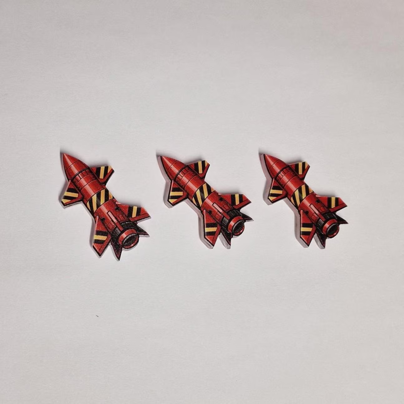 3 x Hunter Killer Missile Tracker Tokens | Full Colour Acrylic Wargaming Markers
