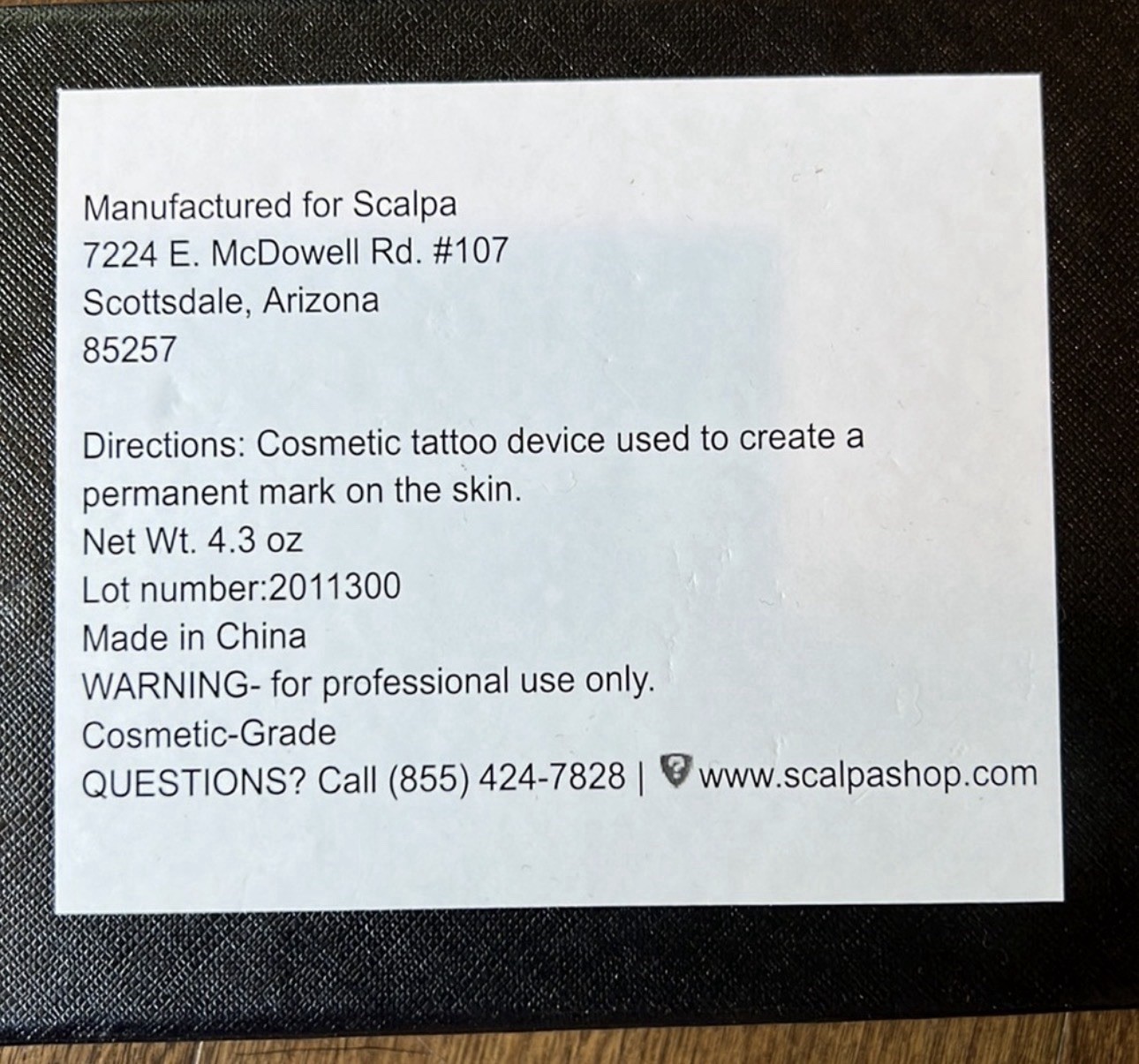 Scalpa PMU Permanent Makeup Machine Lightweight Black with Cord, MACHINE ONLY