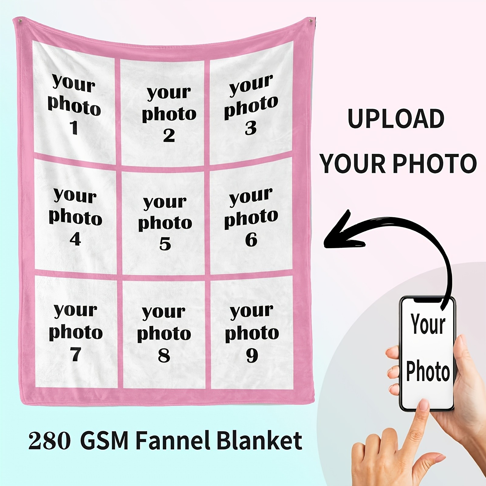 Custom Photo Blanket - Personalized Flannel Throw with Photos Soft for Families♪