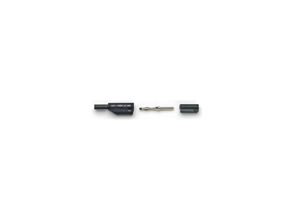 Pomona 72925-0 - Do-It-Yourself 2mm Stackable Safety Sheathed Plug, Black