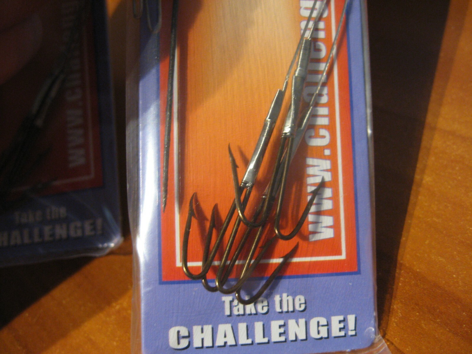 6 Wire Snelled Challenger Gorge Fish Hooks English Style Double Gorged Size 4