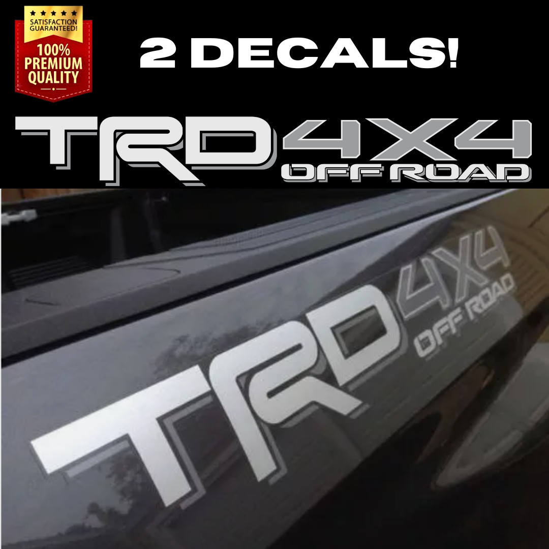 TRD 4x4 OFF ROAD DECALS Toyota Tacoma Tundra Vinyl Stickers Decals White Silver
