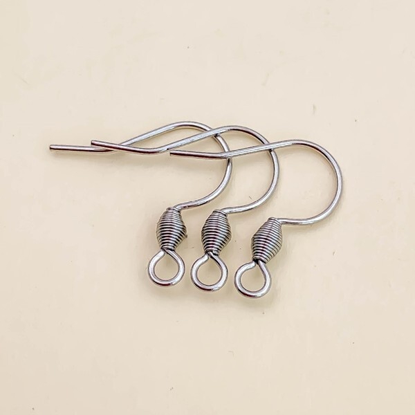 100Pcs 304 Stainless Steel Ear Wire Fish Earring Hooks 17x16.5mm DIY Jewelry