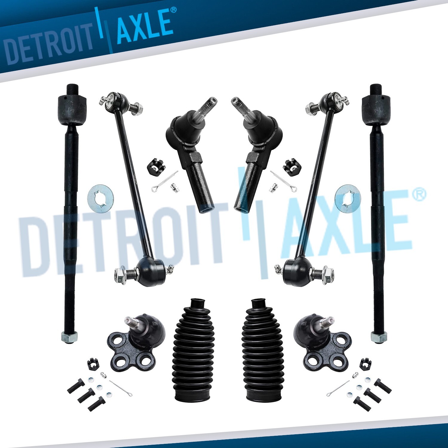 10pc Front Tie Rod Sway Bar Lower Ball Joint Kit for Torrent Equinox Saturn Vue