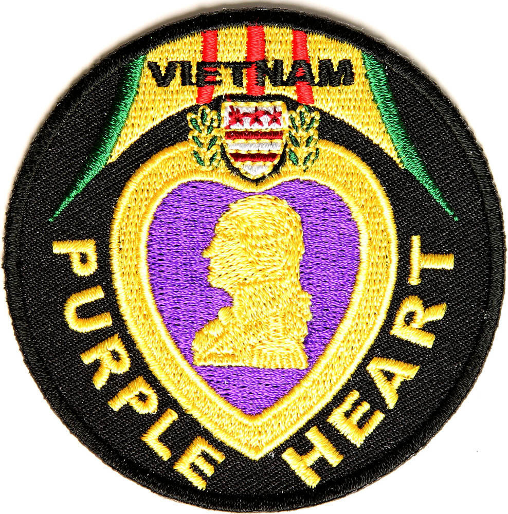 VIETNAM PURPLE HEART VETERAN Embroidered 3" Patch Biker Tactical Military Emblem