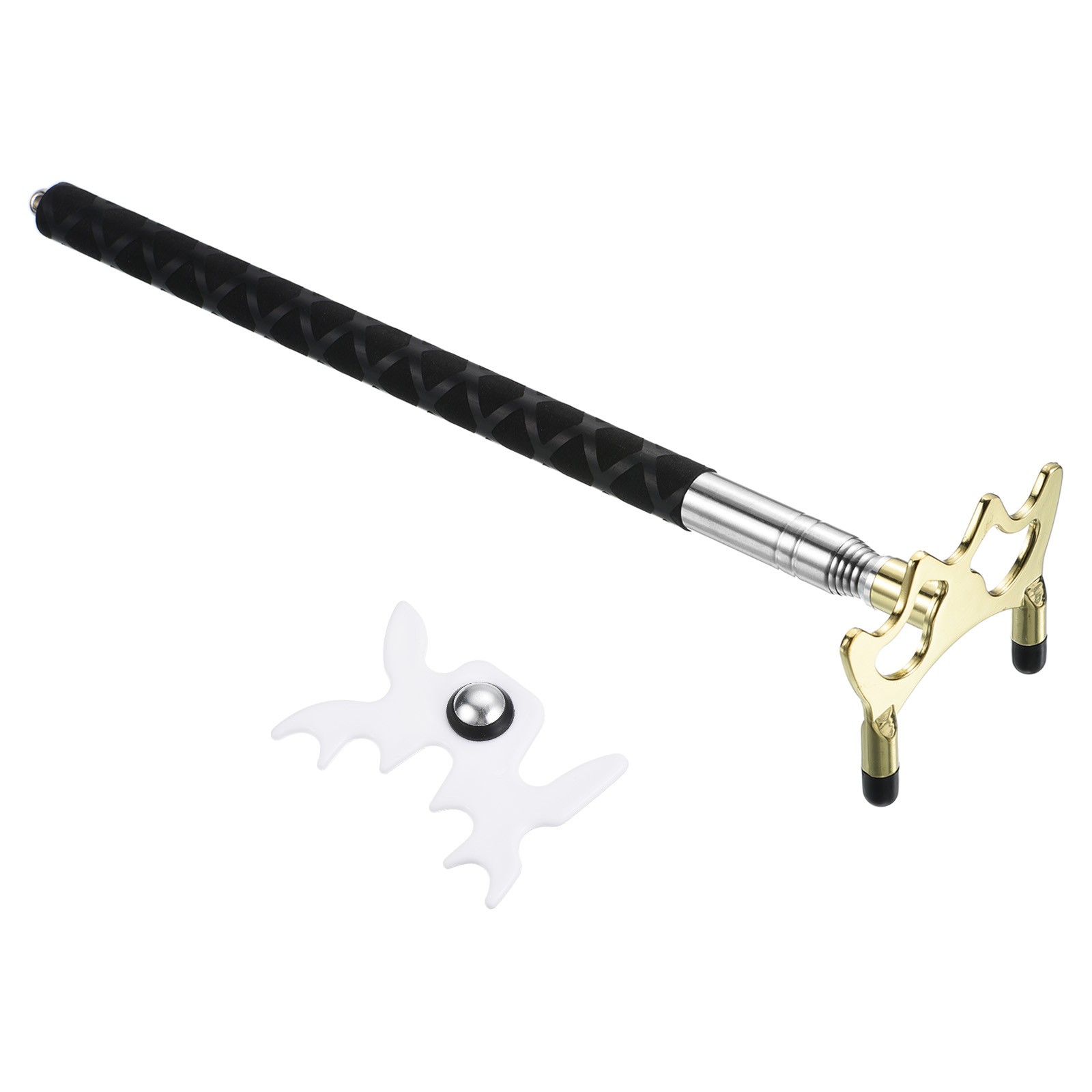 Silicone Billiard Pool Cue Stick Bridge with Low Bridge Head Gold/White