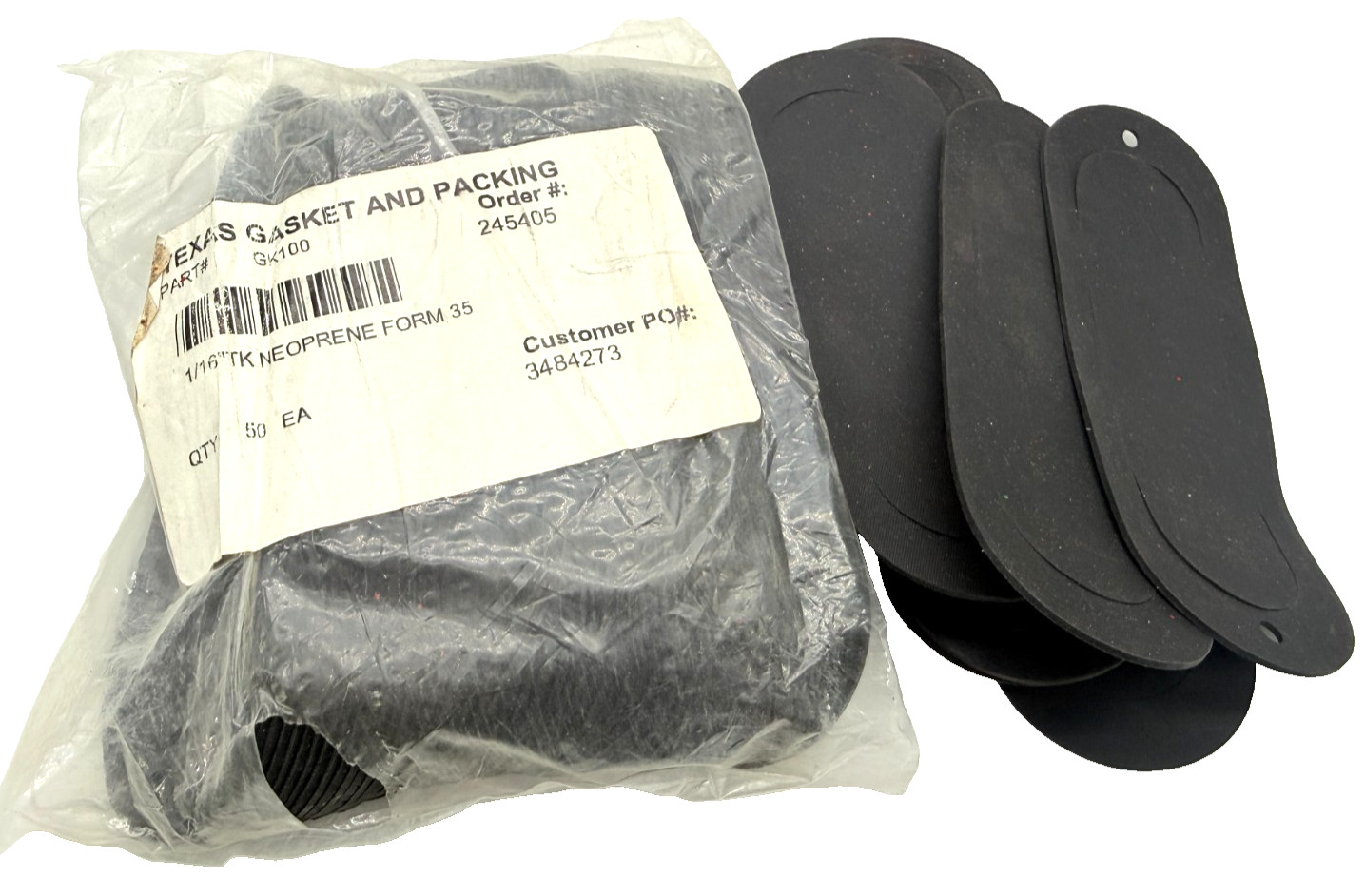 Lot of 50x Texas Gasket GK100 GK100N Body Gasket, 1 Inch, Neoprene, Form 35