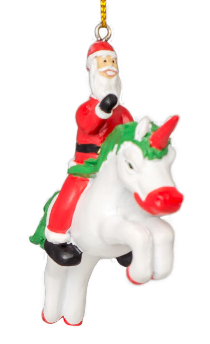 Insane Christmas Tree Ornament Decoration Funny Santa on Joker Unicorn
