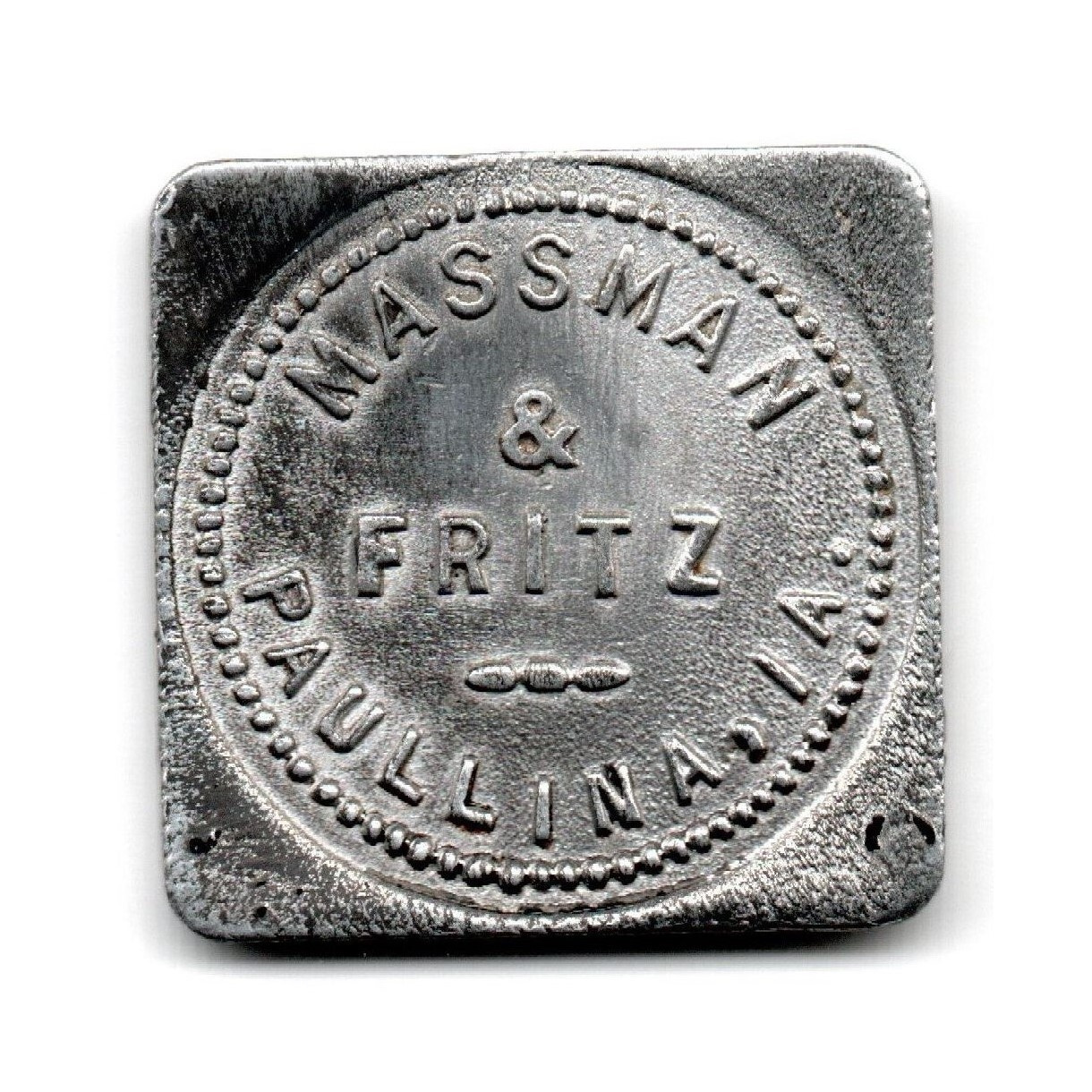 MASSMAN & FRITZ • GOOD FOR 5¢ IN TRADE • PAULLINA, IOWA, IA. • TC-158437