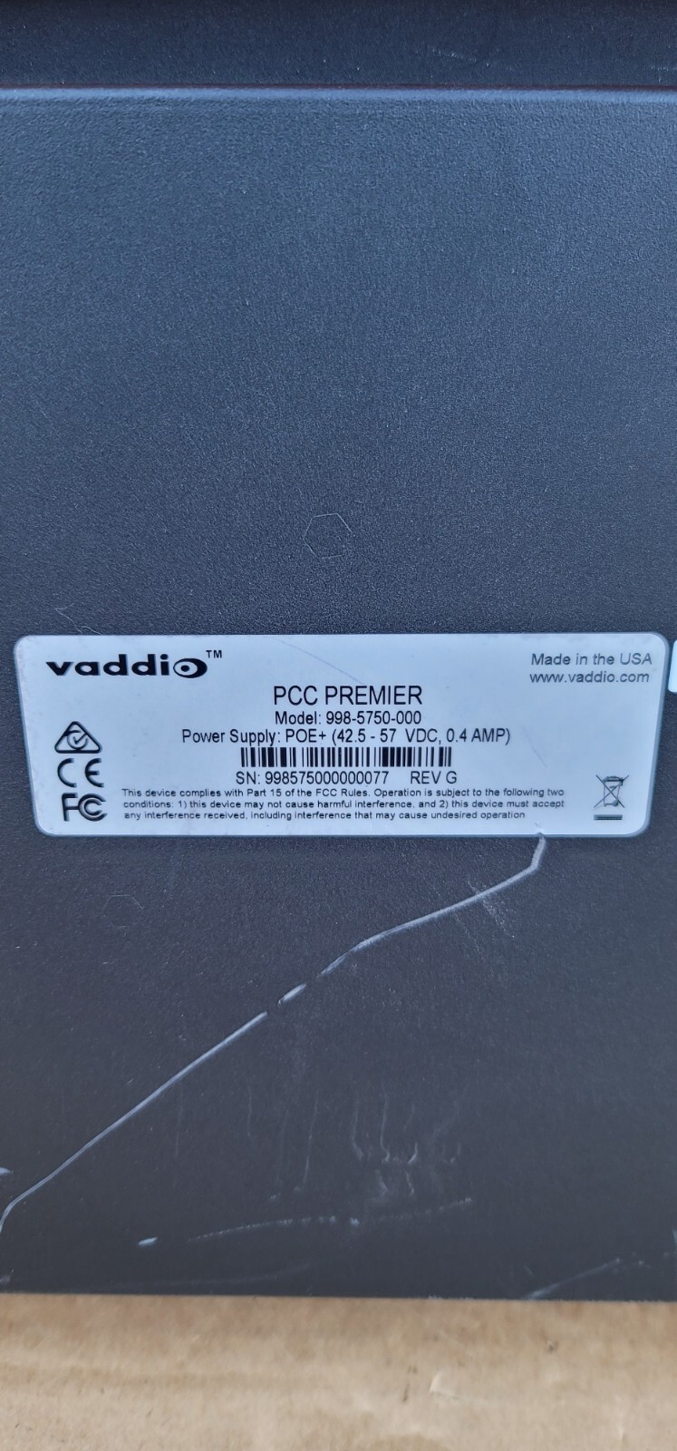 Vaddio 998-5750-000 PCC Premier Precision Camera Controller