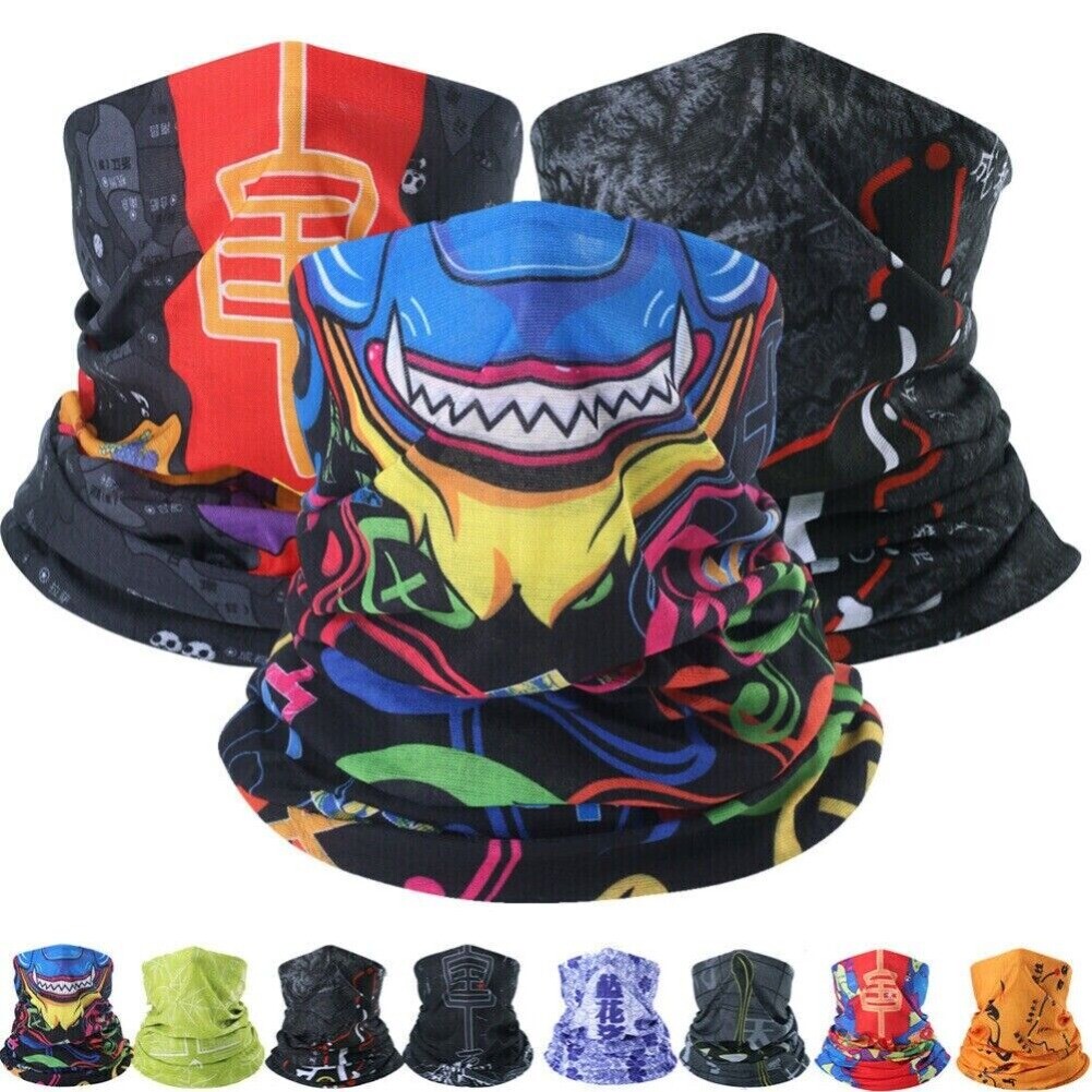 Cycling Scarf Bandana Half Face Mask Hking Neck Gaiter Snood Headwear Men Women