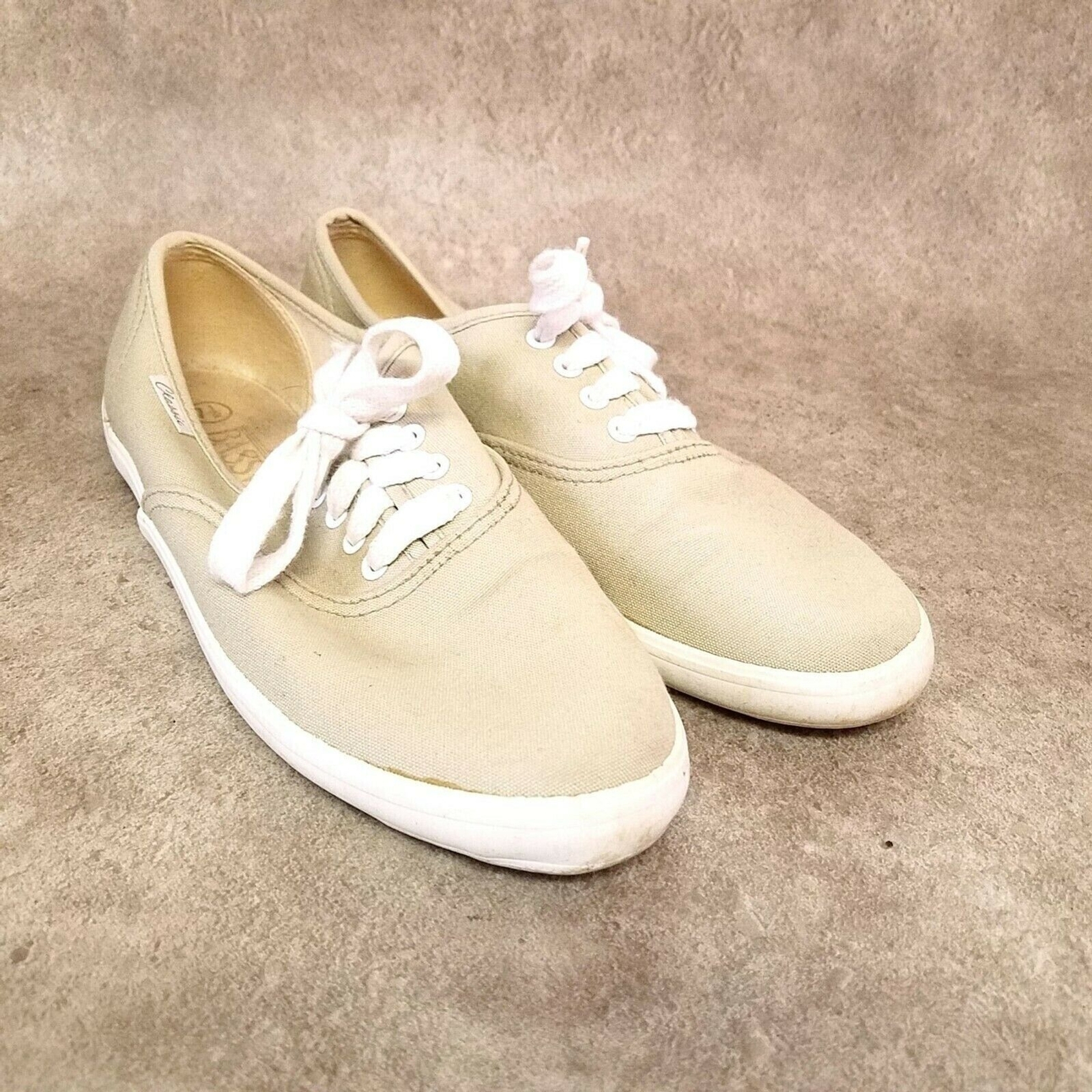 Basswood Womens Classic  Size 7.5 Tan  Fabric Lace Up Casual Sneakers